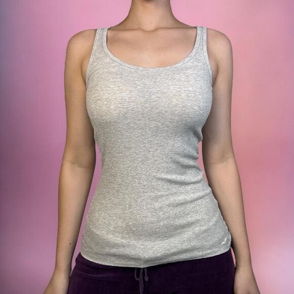 2000s Hollister grey basic tank top🎀 - Picture 1 of 8